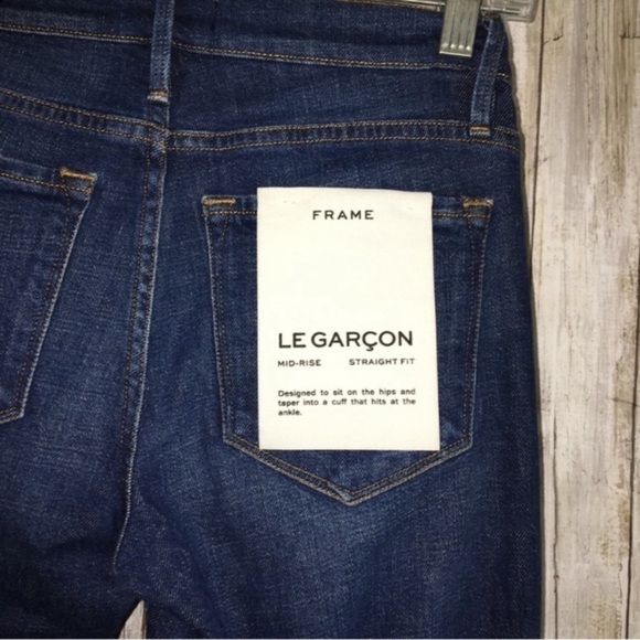 NWT FRAME Le Garçon Mid Rise Medium Wash Straight Leg Denim - Picture 3 of 11